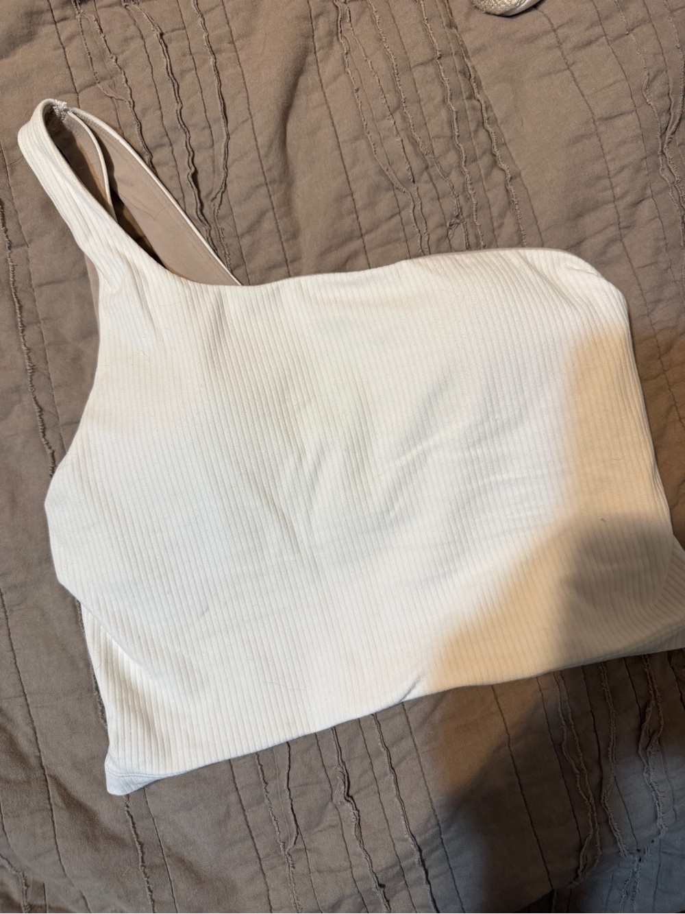 lululemon athletica White One-Shoulder Ribbed Tank